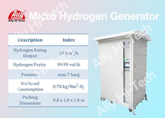 เครื่องกำเนิดไฮโดรเจนขนาดเล็ก 10 Nm3 / H แรงดันสูงสุด 7 Barg ใช้งานง่าย